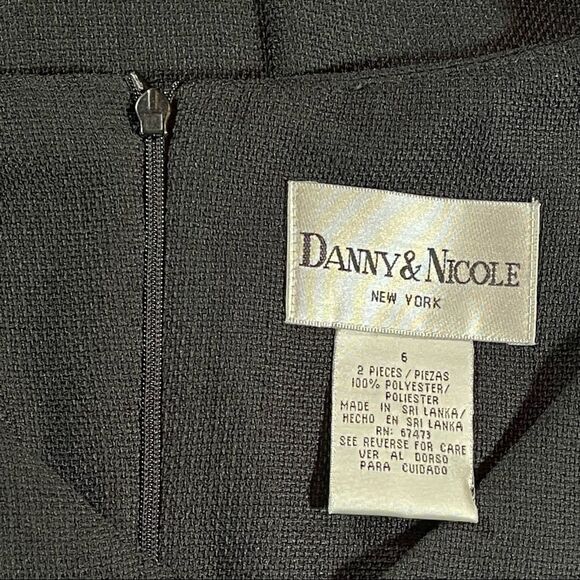 Vintage Danny & Nicole Black Two Piece Maxi Dress with Animal Print Jacket SZ 6 - Picture 15 of 16